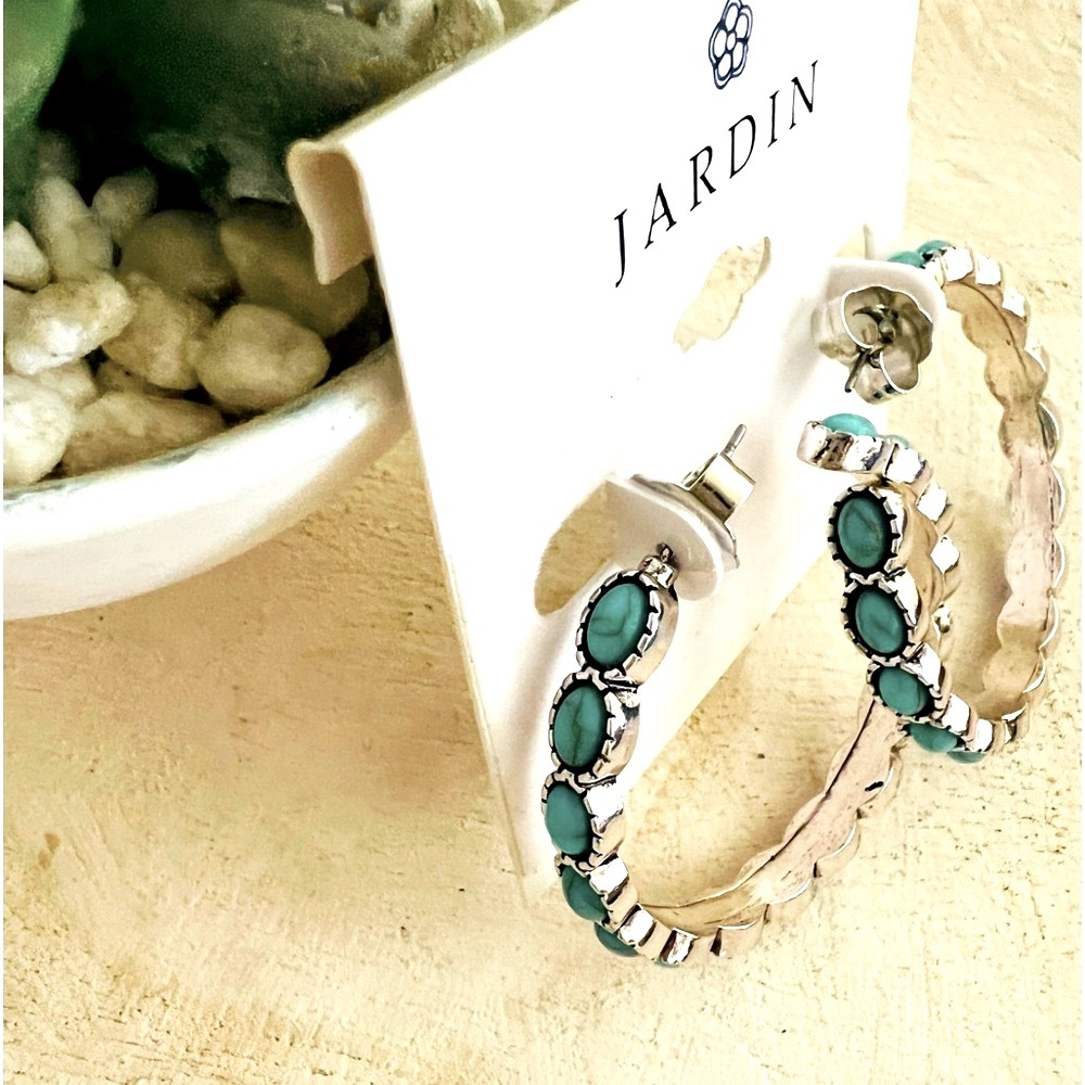 Nordstroms Turquoise Hoop Earrings 2”